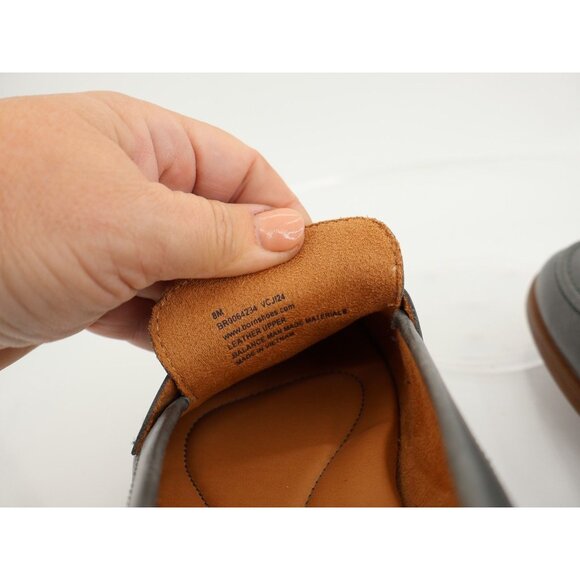Born Langley Penny Loafers Womens 8 Blue Gray Leather Slip On Block Heel - Picture 11 of 12